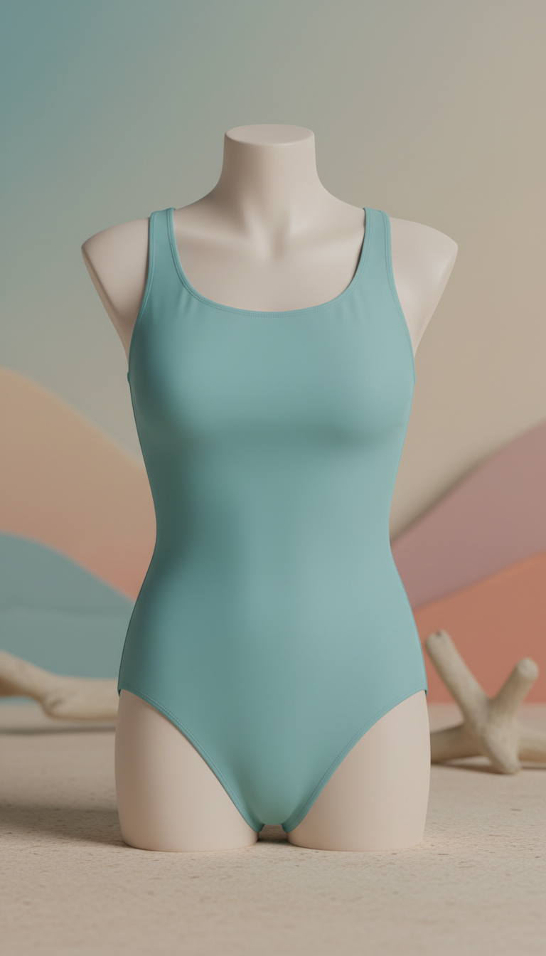 Seafoam Blue One-Piece Swimsuit