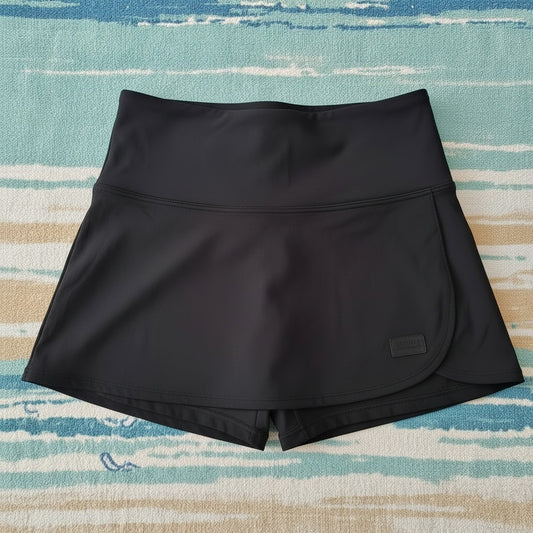 Swimwear Skort. All- in- one shorts and skirt. Black