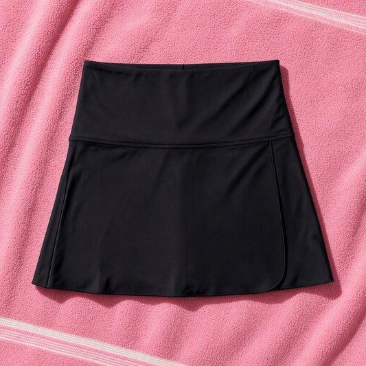 Swimwear Skort. All- in- one shorts and skirt. Black