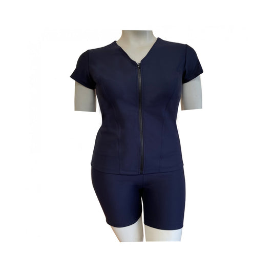 Swimwear Slimline V Neck, Cap Sleeve - Squid-Ink