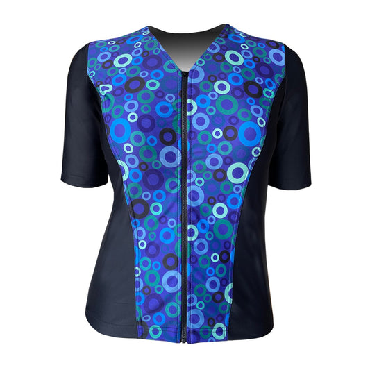 Slimline V Neck Elbow Sleeve - Waterwheels