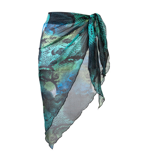 Short Silk Sarong - Ocean Side