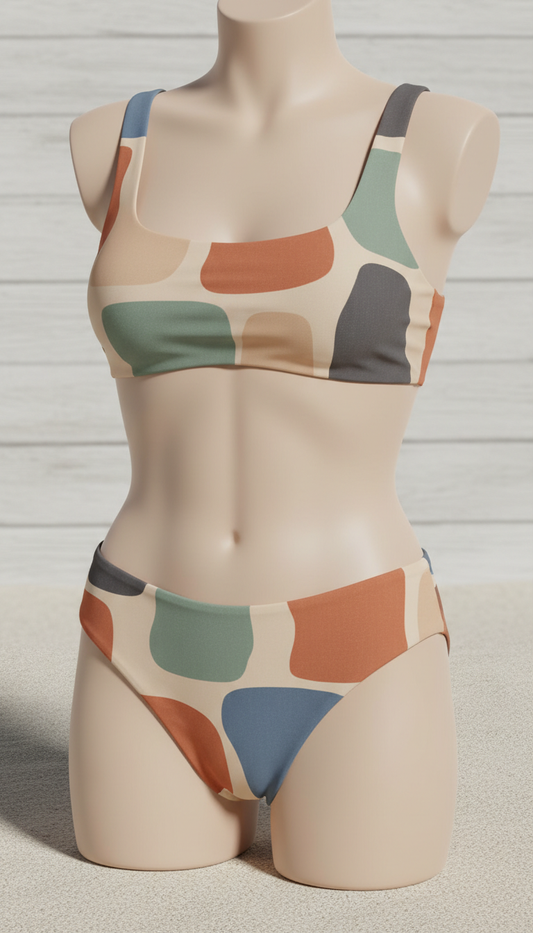 Recycled nylon bikini set with sculpted fit