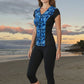 Swimwear Slimline V Neck, Cap Sleeve Top - Deep Sea