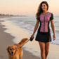 Swimwear Slimline Top, Cap Sleeve - Pink Bubbles