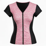 Swimwear Slimline Top, Cap Sleeve - Surfs Up Pink