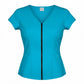 Slimline V Neck Cap Sleeve Top - Aquamarine