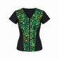 Swimwear Slimline V Neck, Cap Sleeve - Geometric Greens
