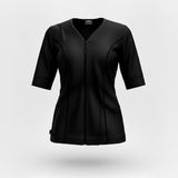 Swimwear Slimline V Neck Elbow Sleeve - Black