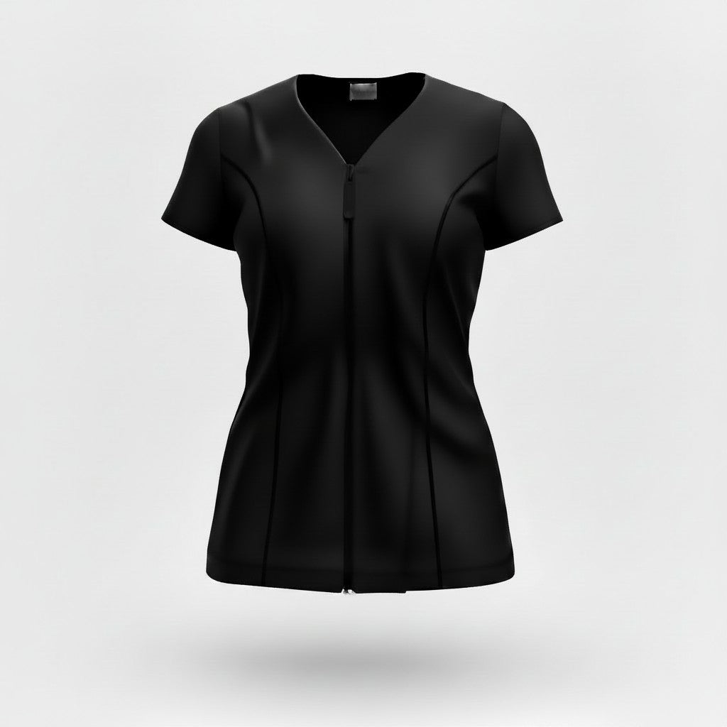 Swimwear Slimline V Neck Cap Sleeve - Black