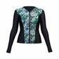 Swimwear Slimline V Neck, Long Sleeve Tankini Top -  Jungle Green