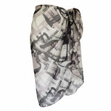 Long 100% Silk - Black & White