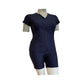 Swimwear Slimline V Neck, Cap Sleeve - Squid-Ink